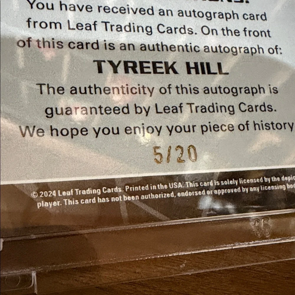 Tyreek Hill Auto! Awesome card!
